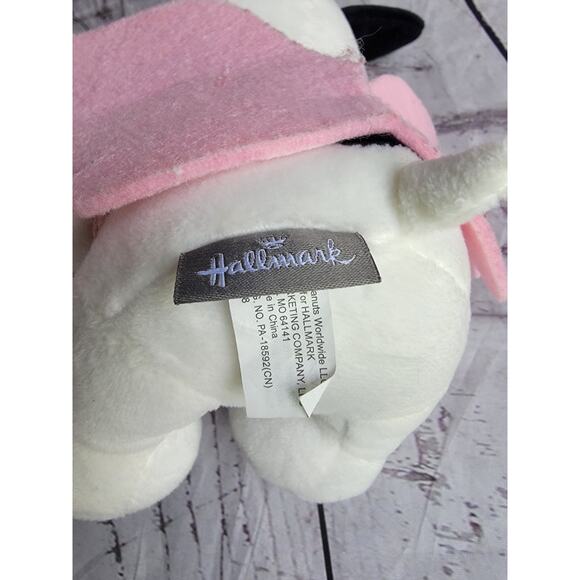 Hallmark Peanuts Angel Cupid Snoopy Dog Valentine’s Day Plush Pink Wings READ - Picture 8 of 9